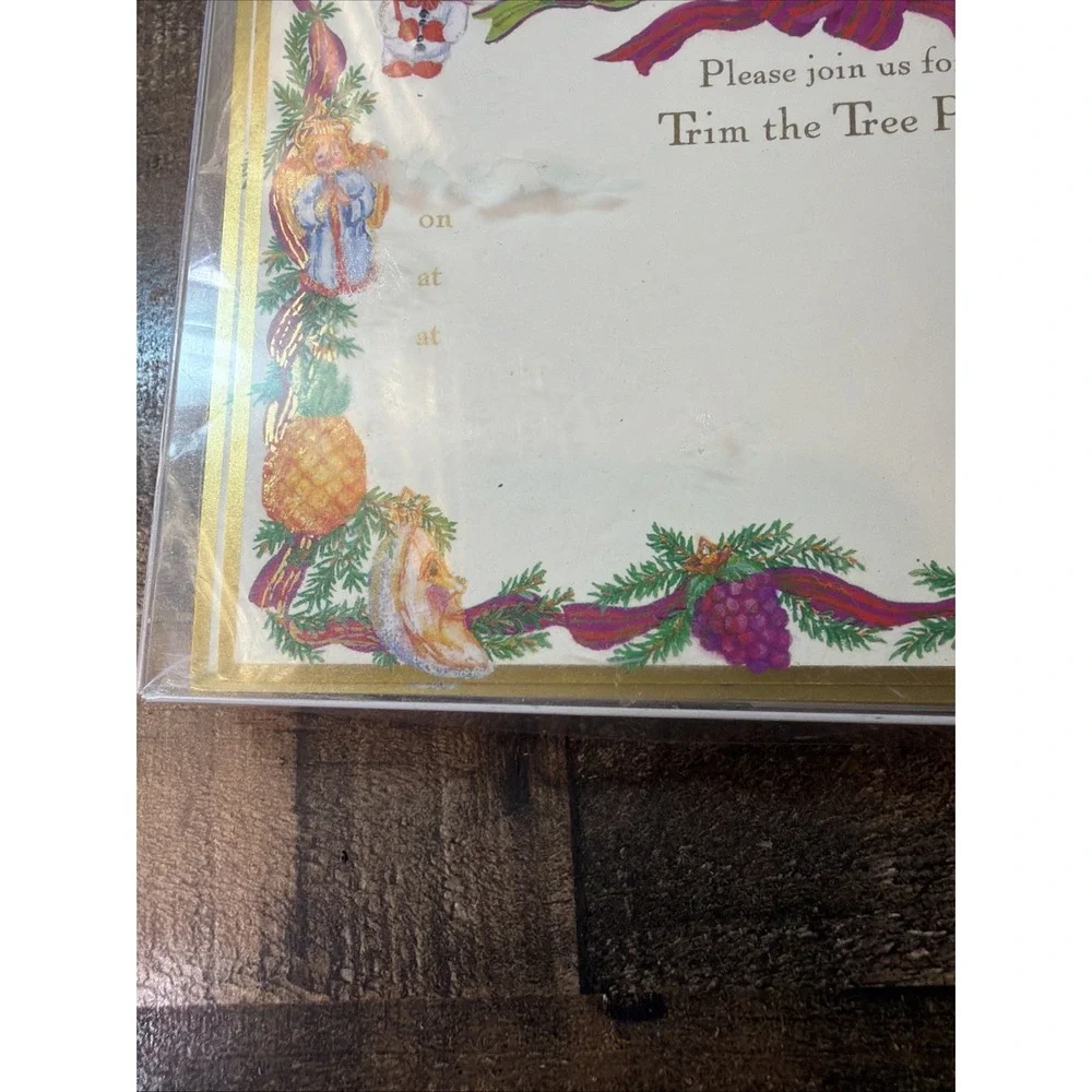 Christmas Trim the Tree Party Invitations Caspari 10 Per Box Lot of 2 Vintage